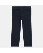 Pantalon chino Arry en Coton bio taille élastique bleu marine